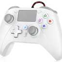 10ft Wired for PS5 Controller, Compatible with PlayStation 5/PS4 and PC, with Hall Effect Joystick Turbo Programmable Back Button Multi-Touch Pad 3.5mm Headphone Jack (WHITE)