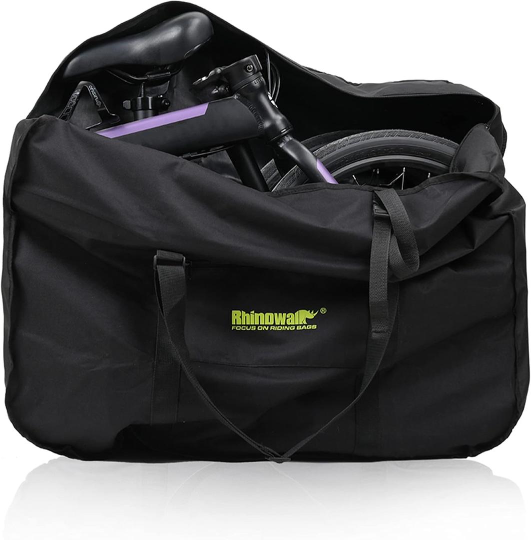 20inch Folding Bike Bag Bicycle Carry Bag Bike Travel Carrying Case Bike Transport Bag for Car Train Air Travel Portable (Black-Yellow, 20 inch)