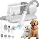 Dog Grooming Vacuum & Pet Grooming Kit with 2.3L Capacity Larger Pet Hair Dust Cup Dog Brush Vacuum for Shedding Pet Hair Vacuum Cleaner with 4 Proven Grooming Tools (Grey)