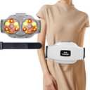 Dual Disc Abdominal Massager, Professional Hands-Free Belly Massager Machine with Heat for Digestion Aid, Relieve Bloating, Constipation, Stomach Fat & Period Cramps