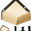 90% Sun Shade Cloth with Grommets, Pergola Replacement Shade Cover Canopy, Mesh Tarp Sun Screens for Outdoor Patio Garden (Beige, 10'x14')