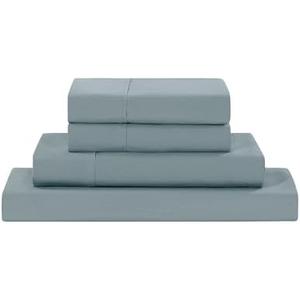 Modern Threads Soft Microfiber Solid Sheets - Luxurious Microfiber Bed Sheets - Includes Flat Sheet, Fitted Sheet with Deep Pockets, & Pillowcases Ocean Queen