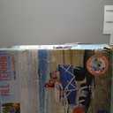 MacSports All Terrain Beach Wagon with Side Table|Heavy Duty Collapsible Folding Cart with Large Wheels for Beach Day, Picnic, Camping, Outdoor Activities | Blue/White