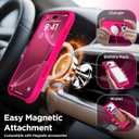 for iPhone 17 Pro Case, Compatible with MagSafe, Screen Protector +[Integrated Silicone Camera Control Button], Shockproof Protective Magnetic Case for iPhone 17 Pro 6.3", Neon Pink