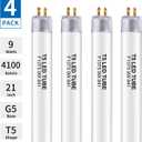 21 Inch F13T5/CW LED Replacement Bulbs, 4100K Cool White, T5 LED 9 Watts Replace Fluorescent Bulb with LED, Replacement Tube for Counter and Cabinet Fixture, 4 Pack