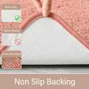 LOCHAS Bathroom Rug Runner 24x60 Inch, Soft Thick Absorbent Microfiber Bath Rugs for Bathroom, Machine Washable, Shaggy Plush Non Slip Bath Mat for Tub, Shower Floor, Quick Dry Mats, Pink