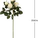 DILATATA Artificial Rose Silk Flowers 21" Long Fake Rose Flower Bushes for Wedding Decor Home Decoration Faux Roses Decor- Fake Cream Rose with Stem -3pcs Cream Flower