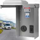30 Amp RV Outlet Box, RV Electrical Panel with UL Listed 30 amp+GFCI 20 amp Receptacle Installed, Temporary Power Outlet Panel Prewired Unmetered, Weatherproof