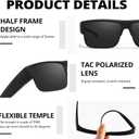 LVIOE Polarized Sunglasses Fit Over Glasses for Women Men, Wrap Around Over Sunglasses with UV Protection LS4101 (A1 Matte Black/Grey)