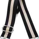 Lekesky Purse Strap Replacement Crossbody Purse Strap for Women (A: Black & Milk White (Silver Buckle))