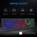 BlueFinger RGB Gaming Keyboard and Backlit Mouse Combo, USB Wired, LED Gaming Set for Laptop PC Computer Game and Work