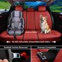 Coverado Car Seat Covers Full Set, Seat Covers for Cars, Red Car Seat Covers Front Seats and Back Car Seat Protector Waterproof, Leather Car Seat Cushion Universal Fit for Most Cars Blue