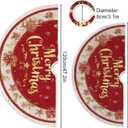 Christmas Tree Skirt Santa Claus Red Xmas Ornament Xmas Tree Mat for Home Holiday Party Supplies Indoor Outdoor Decoration 35.4 in