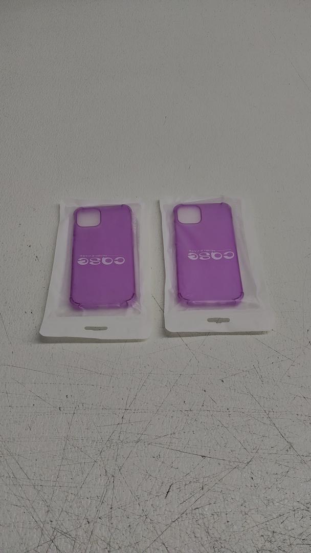 for iPhone 13 Case Clear, Neon Bright Vibrant Color, Transparent Jelly Protective Silicone Phone Case Design for Women Girly Cute, Thin Slim Fit Soft Flexible TPU Bumper, Neon Purple, 2 Pack