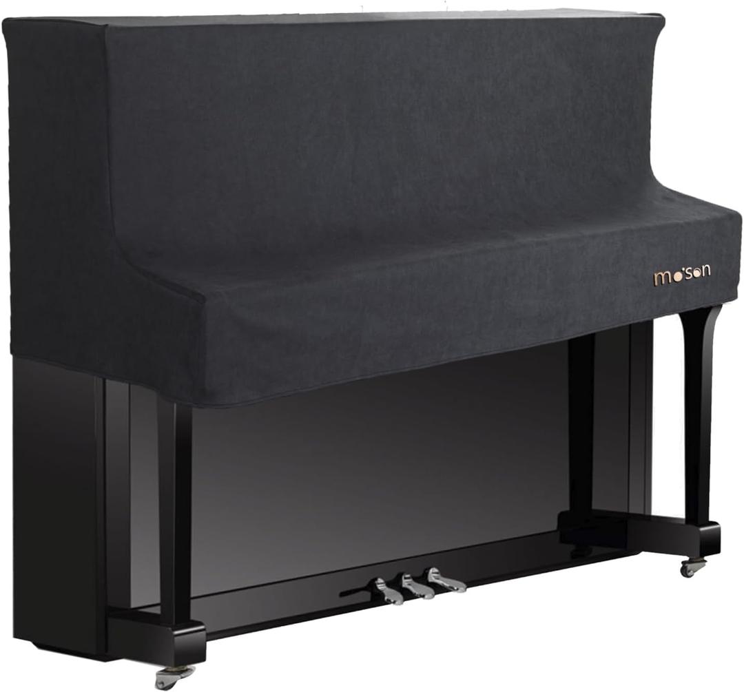 Protect Your Piano with Mooson Upright Piano Cover Cloth - Piano Keyboard Dust Cover All Included! (Blank) (Black)