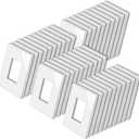 BESTTEN [40 Pack] Mid-Size Screwless Decorator Wall Plate, Midway Receptacle Outlet Cover, Midsized 1 Gang Switch Plate, USWP4 Glossy Off White, UL Listed, H4.88" x W3.11"