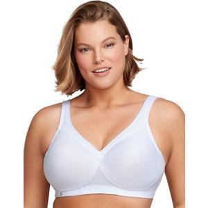 Glamorise Women's Plus Size MagicLift Seamless Sports Bra Wirefree 1006 (50B, White)