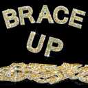 34Pcs Rhinestone Letter Stickers Bling Glitter Alphabet A-Z Letters Self-Adhesive Crystal Rhinestones Word Sticker Iron on Letters for Clothing Art Crafts DIY Decors(Gold+White,2.24")