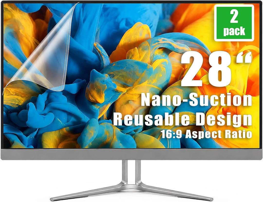 2 Pack 28 Inch 16:9 Monitor Screen Protector - Anti Glare Blue Light
