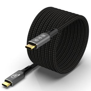 CABLEDECONN Long USB4 Thunderbolt 4 Extension Cable 5M 16.5ft 8K USB C M/M 240W Fast Charging 40Gbps Data Transfer 7680 * 4320 8K@60Hz 4K@144Hz Video Compatible with Different USB-C Devices