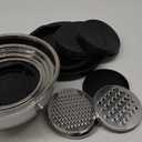 Mixing Bowls with Lids Set, 6 PCS Stainless Steel Mixing Bowls with 3 Grater Attachments, Kitchen Food Storage Organizers Nesting Mixing Bowl, Large Size 4.5, 3.5, 2.1, 1.5, 1.1, 0.7QT-Black