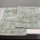 Modern Threads 2-Pack Solid Loop with Non-Slip Backing Bath Mat Set 17-inch by 24-inch/ 21-inch by 34-inch, Eucalyptus