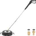 Commercial Grade Pressure Washer Surface Cleaner for Gas Power Washer, Anti-Rust Coating, Stainless Steel Rotating System, 4 Spray Nozzles, Pressure Washer Gun & 2 Extension Wands - 5000 PSI