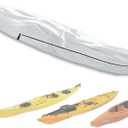 UPF 50+ Kayak Cover, Dustproof Canoe Cover for Outdoor Storage, 420D Waterproof Kayak Cover for Fishing Boat, Gray (Silver, 10ft)