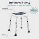 PELEGON Shower Chair for Inside Shower (350 lb) - Adjustable Height, Padded Seat, Shower Chair for Elderly and Disabled - Shower Chair for Adults, Tub Chairs for Bathtubs - Dark Blue