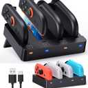 [Switch 2/1 Both] Controller Charger Dock, FYOUNG Charging Dock for Nintendo Switch 2 2025, 8 in 1 Portable Dual-Direction Magnetic Fast Charger Staion for JoyCon 2 Accessories with USB Type-C Cord