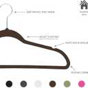 Simplify Slim Velvet Clothes Hangers | 100 Pack | Non-Slip | Shirts | Suit | Pants | Dresses | Garments | Closet Storage & Organization | Durable | Chocolate