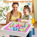 Arscniek Toddlers Activity Table 7 in 1 Kids Activity Tables and Chair Set with 152Pcs Large Marble Run Building Blocks, Sand/Water Tables, Kids Learning Play Table Toys for Girls Boys Toddler Age 3-7