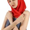 Skinny Silk Like Hair Scarf for Women Head Wrap Ribbon Handbag Neck Satin Scarves Gift Packed (Red)