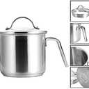 1.5 Quart Stainless Steel Saucepan With Pour Spout, Saucepan With Lid, Mini Milk Pan With Spout - Perfect For Boiling Milk, Sauce, Gravies, Pasta, Noodles