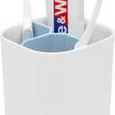 Toothbrush Holder for Bathroom,Plastic Detachable for Easy Cleaning Multi-Functional Storage,3 Slots Anti-Slip Electric Toothbrush and Toothpaste Organizer Caddy for Bathroom Vanity,Countertop (Blue)