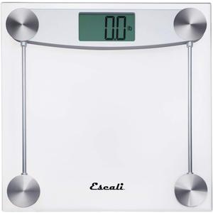 Escali Digital Glass Bath Scale for Body Weight, Bathroom Body Scale, High Capacity of 400 lb, Battery Included, Clear Glass