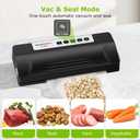 Bonsenkitchen Vacuum Sealer Machine for Food, Multi-Functional Food Sealer, Automatic Operation Mode, Commercial Grade, Compact Design, with 5 Vacuum Bags, Black-Silver