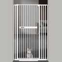 AiWMGL 71" Extra Tall Cat Pet Gate for Doorways Indoor Proof29.92-37.80" Wide Tall Dog Puppy Safety Baby Gate for Cat Pet, Pressure Mounted No Drill Walk Through White Metal