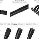Ivilon Curtain Rods for Windows - Diamond Knurled End Cap, 1 inch Diameter, Telescoping Adjustable Curtain Rod, 72 to 144 Inches. Color Black