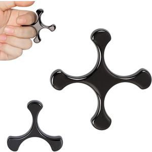 Metal Finger Fidget Flipper Pack of 1- Quiet Fidget Toys Adults - Premium Fidget Roller Stim Toys for Adults - Stocking Stuffer & Top Gadget Gift Idea (Black Nickle)