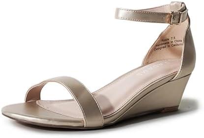 J. Adams Rosie Heeled Sandal – Low Wedge Sandals for Women, Ankle Strap, Dressy Wedding Wedges, Strappy Wedge Shoes, Short Heel Sandals for Bridal, Casual & Formal Wear 10