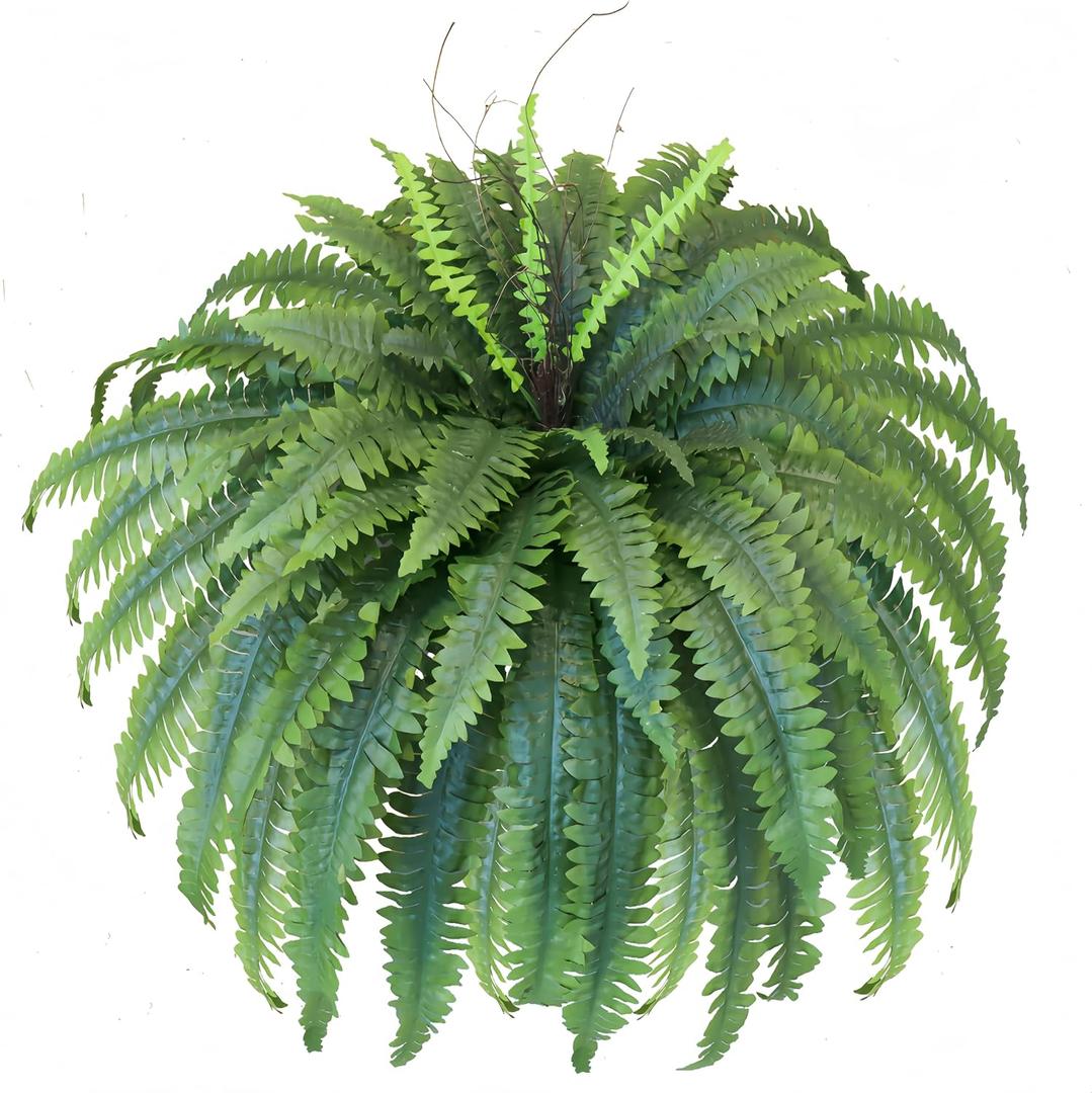 MILHAO FOREST Artificial Ferns for Outdoors & Indoors, 51in Fake Fern Large Plants with 66 Fronds, UV Resistant Faux Greenery Suitable for Entrance Planter Porch Garden Hall Home Office Decor