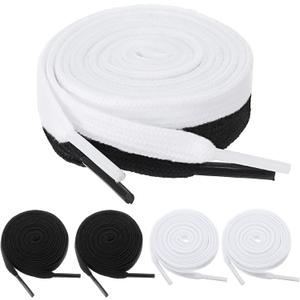 6 Pairs Flat Rope Shoe Laces for Sneakers, 4 Inch Long Flat Athletic Shoelaces Replacement Shoe Laces for A F-1 Shoes Sweatpants Hoodies Shorts Shoes Bags Accessories