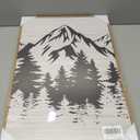 KUVIOKE Mountains Tree Framed Wall Art Boho White Forest Nature Landscape Artwork Painting Morden Country Woodcut Wood Wall Decor Rustic Home Decor for Bedroom Farmhouse 16x24in (Natural Framed)