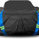 Avecrew SUV Car Cover Waterproof All Weather for Automobiles, Outdoor Heavy Duty Full Exterior SUV Covers (Length: 182"-191") (Black-Blue)