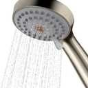YOO.MEE High Pressure Handheld Shower Head with Powerful Shower Spray against Low Pressure Water Supply Pipeline, Multi-functions, w/ 79'' Hose, Bracket, Brushed Nickel Finish