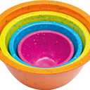 Confetti Nesting Mixing Bowls Set - 4-Piece Colorful Kitchen Bowls (18oz, 1.25QT, 2.5QT, 4QT) - BPA-Free, Dishwasher Safe, Space-Saving Design Vibrant Color