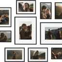 eletecpro Aluminum Gallery Wall Frame Set of 10, Including 2Pcs 8x10, 4Pcs 5x7, 4Pcs 4x6 Photo Frames for Wall or Tabletop Display, Multiple Sizes Picture Frames Collage Wall Decor, Black