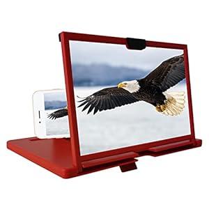 12'' Screen Amplifier for Cell Phone, 3D HD Screen Expanders for Movie, Video, Gaming, Foldable Mobile Phone Stand with Screens Magnifier Projector for All Smartphone, Gifts for Men