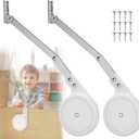 2 Pack Toy Box Hinges Soft Close Hinges for Wooden Box, Smooth Close Lid Support Kit, with Easy Installation Template, 105 Degree Open Angle (No Extra Hinges)